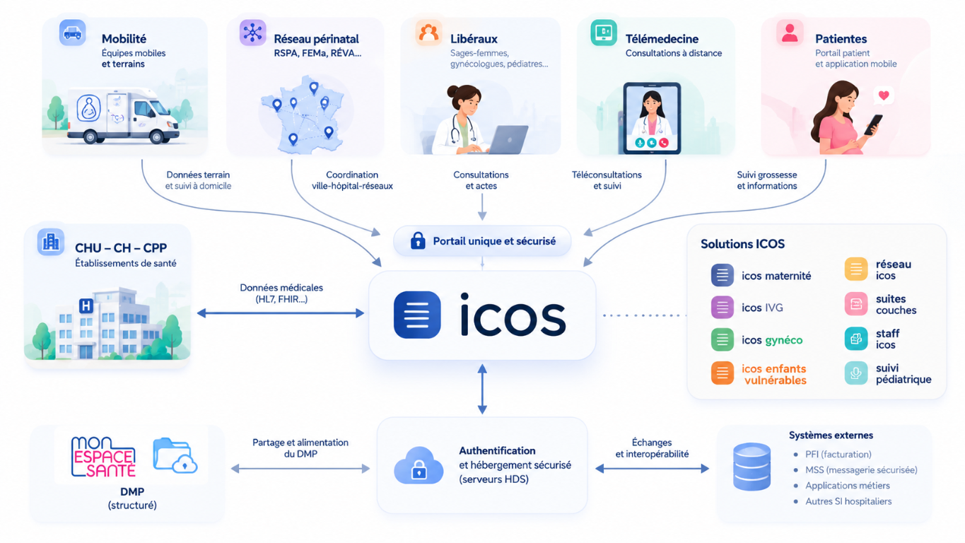 Échanges autour d’ICOS entre maternités, professionnels de ville, réseaux et patientes
